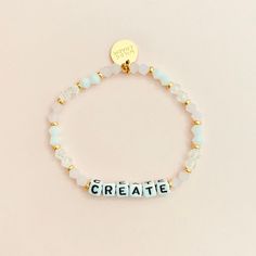 Our handcrafted bracelets are each made with a little word that reminds you of - your strengths, your travels, your loved ones, and so much more. By wearing WILDCHARM bracelets, you get a daily reminder of something that is important to you. This listing is for the bead color scheme you see in the images, customize any word you like! D E T A I L S  --------------------------- * Hand-crafted using fine-cut crystals and acrylic black, gold, or silver letter beads * Gold-plated brass hardware or si Inspirational Adjustable Beaded Bracelets, Inspirational Adjustable Stretch Bracelet, Inspirational Adjustable Stretch Bracelet For Everyday, Meaningful Adjustable Name Bracelet For Everyday, Meaningful Adjustable Friendship Bracelets For Everyday, Meaningful Adjustable Friendship Bracelets, Inspirational Beaded Bracelets For Gifts, Inspirational Adjustable Beaded Bracelets For Friendship, Adjustable Inspirational Beaded Bracelets For Friendship