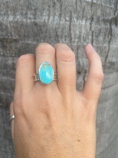 Adjustable Turquoise Healing Ring, Bohemian Stackable Blue Turquoise Ring, Bohemian Blue Stackable Turquoise Ring, Artisan Turquoise Opal Ring, Unique Stackable Turquoise Ring, Bohemian Turquoise Opal Cabochon Ring, Southwestern Blue Chrysocolla Rings, Bohemian Turquoise Opal Ring With Natural Stones, Turquoise Healing Ring With Large Stone