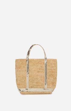 Raffia M Cabas Tote Hand Carry Bag Or , Vanessa Bruno Fringe Sandals, Mini Moon, Vanessa Bruno, Summer Essential, Raffia Bag, Summer Essentials, Madagascar, Long Necklace, Cowhide Leather