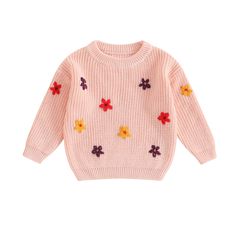 PRICES MAY VARY. 【Material】Baby girl chunky sweater, Fall winter toddler girl clothes, made of Woolen yarn/52% acrylic fibers+28% chinlon+20% PBT material, lightweight, soft, stretchy, comfy, breathable, no shrinkage and wrinkle free, mommy's safe choice! warm to wear in fall winter. Sweaters for baby girls, Worth a buy! 【Design】Toddler girl knit sweater, infant girl winter sweater, long sleeve knit pullover sweater, crewneck, oversized, loose fit, floral embroidery/solid color, easily match wit Flower Jumper, Infant Sweater, Winter Baby Girl, Baby Girl Sweater, Knitting Kids, Skirt Coat, Weather Design, Sweater Embroidery, Baby Girl Clothes Winter