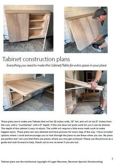 the instructions for how to build a table with drawers and shelves in place on top