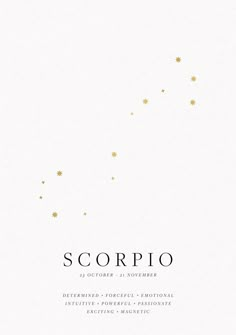 the cover of scorpio, with gold stars in the sky above it