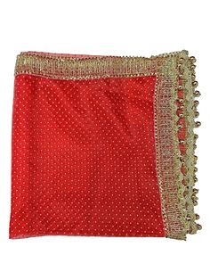 Mata Chunri - Roop Darshan Being Used, Orange Color, Ritual, Decorative Accessories, Yellow, Red, Pink