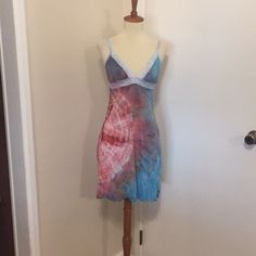 This Is A Brand New Love Tanjane Chemise. Soft And Stretchy Material With Lace Trim. Adjustable Strap Length. Measures 14.5 Inches Across The Bust And Is About 32 Inches In Length. Made In Southern California And Hand Dyed. Price Is Firm. Thanks For Looking. Fitted Blue V-neck Nightgown, Fitted V-neck Summer Sleepwear, Fitted Cotton V-neck Sleepwear, Pink V-neck Chemise For Sleepover, Pink Chemise For Summer Pajama Party, Fitted Sleeveless Sleepwear For Pajama Party, Fitted Casual Sleepwear With Spaghetti Straps, Flirty Summer Sleepwear With Built-in Bra, Fitted Sleeveless Sleepwear For Sleepover