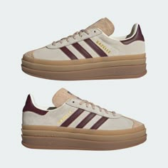 adidas Gazelle Bold Shoes - White | Free Shipping with adiClub | adidas US Women Shoes Everyday, Adidas Shoes Women Gazelle, Giselle Adidas, Trendy Women’s Shoes, Women’s Adidas Shoes, Adidas Platform Gazelle, Women’s Fashion Sneaker, Trendy Tennis Shoes Women, 2025 Shoes Trends Women