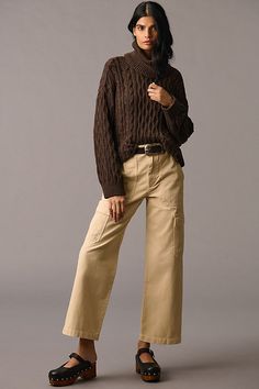 The Velvet by Graham & Spencer Makayla Pants boast slash patch pockets, cargo flap pockets, and rear patch pockets for unparalleled functionality. | Makayla Cargo Pants by Velvet by Graham & Spencer in Beige, Women's, Size: 10, Cotton at Anthropologie The Velvet, 50 Fashion, Bottom Clothes, Bottoms Pants, Cargo Pants, Womens Bottoms, Anthropologie, Size 10, Style Inspiration