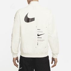 Nike Sportswear Swoosh Logo Print Sports Jacket Men's White DJ5368-110 Sport Jacket Men, Swoosh Logo, Sports Jacket, Lacrosse, Nike Sportswear, Just Do It, Logo Print, Mens Jackets, Nike