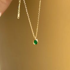 Emerald Gemstone Necklace, Green Pendant Necklace * Dainty Emerald Birthstone Jewelry * Emerald Green Necklace, May Birthstone Pendant, Gold Filled Emerald Necklace, Emerald Jewelry, Minimalist Necklace, Christmas Gift Birthday Gift for Her  -Green Zircon  - 14K Gold Plated -Necklace Length:40+5 cm -Pendant Size:6*9mm - Waterproof & Hypoallergenic - All items are nicely packaged in an elegant Gift jewelry box. *Great gift for: Wedding, Anniversary, Birthday, Christening, Christmas, Engagement, Graduation, Mother 's Day, Valentine's Day. *PLEASE NOTE >>The product is made to order, will take about 1-5 days to complete. >>Please feel free to contact me if you have any question. *Estimated Shipping Ready to ship in 1-5 business days. USA:  5-7 business days Other countries：7-10 business days Oval Emerald Pendant, Gold Emerald Necklace With Delicate Chain For Gift, Gold Emerald Necklace With Oval Birthstone Pendant, Minimalist Gold Emerald Necklace As Gift, Dainty Gold Plated Emerald Necklace As A Gift, Oval May Birthstone Necklace As A Gift, Dainty Emerald Necklace With Adjustable Chain As Gift, Dainty Gold Emerald Necklace Gift, Gold Oval Pendant Birthstone Necklace As Gift