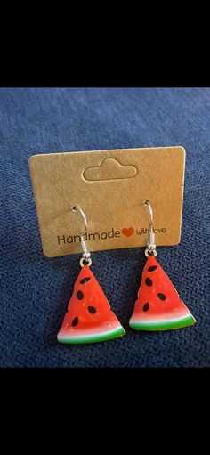 Cute and trendy watermelon earrings Trendy Nickel-free Drop Clip-on Earrings, Green Teardrop Jewelry For Summer, Trendy Nickel-free Dangle Clip-on Earrings, Watermelon Colored Summer Jewelry Gift, Summer Gift Dangle Clip-on Earrings, Summer Dangle Clip-on Earrings As A Gift, Summer Watermelon Colored Jewelry For Gift, Summer Dangle Earrings For Pierced Ears, Summer Party Jewelry For Pierced