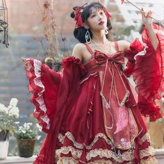 姫袖付き月下の鳳凰パールリボンドレス - Belchic Kimberly Core, Dress With Detachable Sleeves, Pearl Ribbon, Ribbon Quilt, Princess Sleeves, Ribbon Dress, Detachable Sleeves, Under The Moon, Glitter Nail Polish