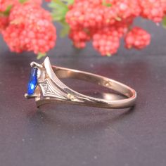 "Unique dainty 14k rose & white gold art deco blue sapphire promise ring for her, Antique womens sapphire engagement ring,Womens promise ring WE OFFER UNLIMITED PERIOD INSTALLMENTS PLAN This is a beautiful, stunning, feminine ring that works well for all occasions, styles, and ages. You will love it! Same ring in white gold: https://www.etsy.com/listing/294832061/topaz-ring-art-deco-ring-gemstone-ring?ref=shop_home_active_1 Ring information: Main stone: Blue Sapphire Approximate size: 6*3 mm Sapphire Diamond Cut Promise Ring, Elegant Diamond Ring With Lab-created Sapphire For Promise, Sapphire Promise Ring With Diamond Accents, 14k Gold Marquise Cut Sapphire Promise Ring, Elegant Lab-created Sapphire Diamond Ring For Promise, Elegant Lab-created Sapphire Diamond Promise Ring, Elegant Rose Gold Sapphire Diamond Ring, 14k Gold Sapphire Marquise Cut Promise Ring, Marquise Cut 14k Gold Sapphire Promise Ring