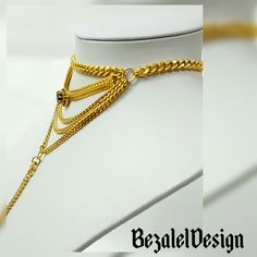 "♦ A beautiful layered choker necklace, made of gold-plated brass in very high quality and black zircon stone, The chain is full of presence and chic style, suitable for evening and wedding. SIZE Length: 11.8\" (30 cm) up to 15.8\" (40cm) drop length: 10.23\" (26cm) ♦ This necklace is also available in silver color. ♦ This piece of jewelry is perfect as a gift for yourself, for a wedding day, Valentine's day, or a birthday. If you're interested in sending a gift to a third party, just write your Long Drop Necklace, Multi Chain Bracelet, Choker Necklace Gold, Multi Chain Necklace, Layered Choker Necklace, Layered Chokers, Coin Earrings, Gold Choker Necklace, Chain Choker Necklace