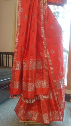 Welcome to our shop, where we take pride in offering you the finest craftsmanship and exquisite textiles. Introducing our pure Muga silk Mekhela Chador, a timeless masterpiece that beautifully combines tradition and elegance. Handwoven with care and precision, this Mekhela Chador is crafted from pure Muga silk, sourced from the silkworm Antheraea assamensis, which is indigenous to Assam, India. Muga silk is known for its lustrous golden hue, unparalleled sheen, and incredible durability. It is c Festive Tussar Silk Sharara, Festive Art Silk Sharara With Cutdana, Navratri Tussar Silk Anarkali Set With Cutdana, Navratri Tussar Silk Anarkali Set With Zari Work, Tussar Silk Anarkali Set With Cutdana For Navratri, Banarasi Silk Sharara With Cutdana, Tussar Silk Anarkali Sharara For Diwali, Silk Anarkali Traditional Wear For Festive Occasions, Transitional Raw Silk Pre-draped Saree For Traditional Ceremonies