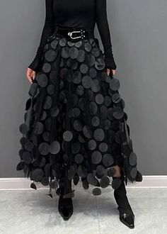 Rok Tile, Black Polka Dot Skirt, Tule Rok, Gonna In Tulle, Catwalk Models, Patchwork Skirt, Polka Dot Skirt, Dot Skirt, Mesh Skirt