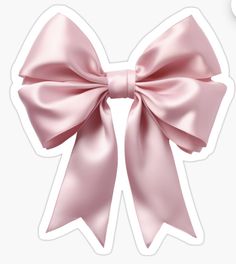 a pink bow sticker on a white background