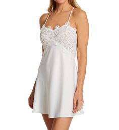 Sleeveless Lace Chemise With Built-in Bra, Elegant V-neck Chemise With Lace Trim, Lace V-neck Sleep Chemise, Lace Trim V-neck Chemise, V-neck Stretch Sleepwear With Lace Trim, Sheer Lace Top, Keep Fit, Feminine Look, Sheer Lace