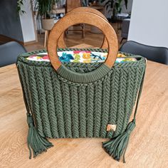 Hello All :) Are you looking for an elegant and long-lasting bag that is also eco-friendly? I have the perfect solution for you! My handmade bags, crafted from exceptional polyester cord, meet the highest quality standards. Why Choose My Bag? 💪 Durability and Strength - my bags are made from a unique polyester cord that is not only durable but also waterproof. You don't have to worry about damages or moisture. 🔄 Ease of Use - my bags don't pill in use or when washed, meaning they will look brand new for many years. 🌱 Safety - The polyester cord I use has Oeko-Tex certifications, indicating its safety for health and the environment. It's also hypoallergenic. 🌟  Unique Design - my bags feature classic gold-tone fittings, giving them an elegant appearance. Inside, you'll find a cotton lin Green Beach Bag With Detachable Handle, Green Shoulder Bag With Detachable Handle For Beach, Eco-friendly Green Top Handle Shoulder Bag, Eco-friendly Rectangular Crochet Bag With Detachable Handle, Trendy Green Handmade Straw Bag, Green Pouch Bag With Braided Handles, Green Top Handle Straw Bag For Everyday Use, Green Crochet Top Handle Bag With Braided Handles, Eco-friendly Green Top Handle Bag