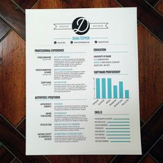 a professional resume is displayed on top of a piece of paper with an arrow above it