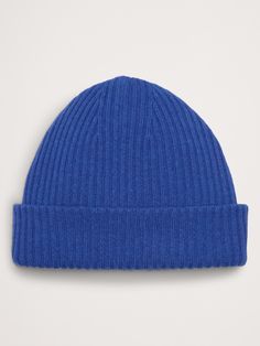 This signature beanie is crafted from a luxuriously warm Merino wool blend with a wide ribbed stitch for vintage-inspired appeal.  Fabric from Italy's Filpucci mill.  Length: 8" Blue Beanie, Party Sale, Bright Blue, Sales Gifts, Cobalt Blue, Cobalt, Merino Wool, Banana Republic, Wool Blend