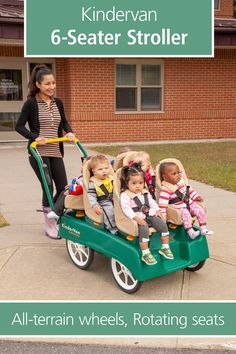 Our Kindervan 6 seat stroller features seats that rotate and recline to give your little ones a safe and comfortable ride. Also available with 4 seats. Community Playthings, Homeschool Nature, Teacher Vibes, Early Years Classroom, Daycare Center, Home Daycare