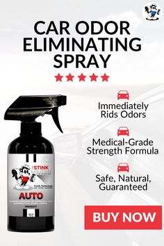 car odor eliminating spray for kids and adults with instructions on how to use it