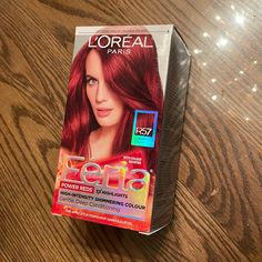 Hair Dye. Still Sealed Red Hair Dye, Pink Ideas, Cherry Red Hair, Loreal Hair, Cherry Crush, Dyed Red Hair, Hair Dyes, Bright Red Hair, Glam Room