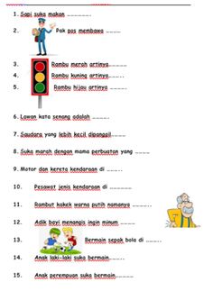 an english worksheet for children with pictures and words on the page, which are also