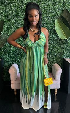 This “Brittnee” dress features an open chest neckline, sleeveless, maxi, front split, open back, and finished with a back tie. -90% Polyester 10% Spandex -Stretch material Tee is wearing a medium, 155 lbs., 5’3 and wearing heels in photo. Hand wash, cold water. Do not bleach. Top Dress, Chic Outfits, Jumpsuit Dress, Open Back, Cold Water, Split, Bleach, Hand Wash, Spandex