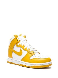 Nike Dunk High "Dark Sulfur" Sneakers - Farfetch Nike Dunk High, Dunk High, Ankle Support, Swoosh Logo, Nike Cortez Sneaker, New Nike, Nike Dunk, Nike Dunks, Nike Air Force Sneaker