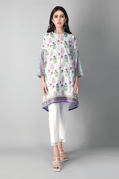 Khaadi J21238 White Eid Collection 2021 Eid Collection, Pakistani Outfits, Bell Sleeves, Bell Sleeve Top, Tunic Tops, Sleeve Top, The Originals, Women's Top, White