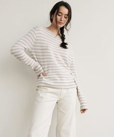 Women's Sweaters | Cashmere Knits, Sweater Coats & More | Jenni Kayne Everyday Sweater, Jenni Kayne, Womens Crewneck, Simple Chic, Chic Woman, Striped Sweater, Sweater Coats, Stripe Sweater, Get Dressed