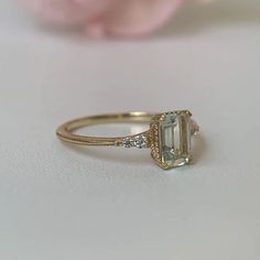 Natural Green Emerald Cut Prasiolite RingsAnniversary Birthday Gift For Her Quotes God, Gifts Fo, Wax Casting, Lost Wax Casting, Crystal Lamp, Love Yourself First, Birthday Gift For Her, Lost Wax, Green Emerald