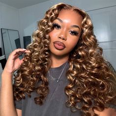 Get the perfect look with our Flash Sale 28 Inch P4/27 Honey Blonde Highlights Ready To Wear Wig. Pre-plucked and pre-cut, this glueless wig features a 13x4 lace front for a natural hairline. Make a statement with the bold p4/27 highlight and effortlessly achieve a flawless, ready to wear look. Product Details Brand:Ishow Hair Hair Material:100% human hair from one donor Hair Color:P4/27 Color Texture: Straight Hair/Body Wave/Water Wave/Loose Deep Length:16,20,28 Inch Available(Hot Selling:28 In Wand Curl Highlight Wig, Honey Blonde Wand Curls, Deep Wave Highlights Wig, Highlight Body Wave Wig, Honey Blonde Hair On Black Women Curls, Honey Blonde Wavy Hair, Honey Blonde Wig Hairstyles, Honey Blonde Sew In, Highlight Deep Wave Wig