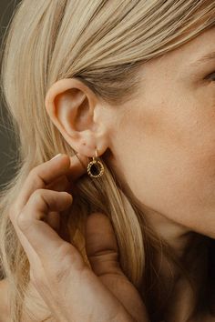 Handcrafted in the USA of 18K gold-plated sterling silver, a go-to statement mini hoop earring adds a touch of simple elegance to your everyday style. Perfect for those who prefer stud and small hoop earrings. Handcrafted in the USA, available in Gold Vermeil. 18K Gold, .925 Sterling Silver 3/8" Width x 3/4" Length Hypoallergenic Handcrafted in the USA Ships from the USA Material, Cleaning & Care 18 karat gold fill does not tarnish, chip or turn your skin green, and is meant to last decades. To clean, simply wash with a mild soap and warm water. It is best to avoid chemically-treated water like pools and spas. Small Hoop Earrings, Mini Hoop Earrings, Spring Jewelry, Pearl Collection, Gear Bag, Gold Earrings Dangle, Scarf Jewelry, Simple Elegance, Leather Necklace