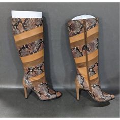 New In Box. Never Worn! Beautiful Pair Of Knee High Boots. Leather Tall Boots, Boots Luxury, Tall Leather Boots, Tall Boot, Vince Camuto Shoes, Tall Boots, Snake Print, Shoes Heels Boots, Over The Knee Boots