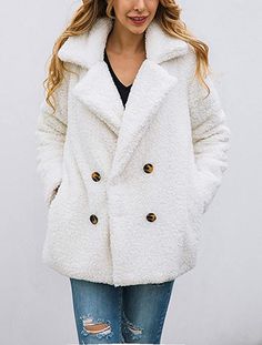 PRETTYGARDEN Women's Fashion Long Sleeve Lapel Zip Up Faux Shearling Shaggy Oversized Coat Jacket with Pockets Warm Winter Fashion Winter Coat, Shaggy Jacket, Faux Coat, Fall Fashion Coats, Teddy Bear Jacket, Winter Fur Coats, Faux Shearling Coat, Sherpa Coat, Winter Fashion Coats