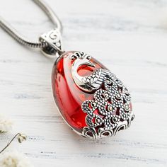 Red Garnet Crystal, Red Garnet Necklace, Magnetic Energy, Feeling Of Love, Dragon Heart, Peacock Necklace, Magnetic Therapy, Garnet Crystal, Garnet Pendant