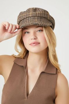 Plaid Cabbie Hat Casual Visor Beret For Fall, Trendy Visor Beret For Fall, Wool Flat Cap For Spring, Spring Wool Flat Cap, Fall Beret With Curved Brim, One Size, Fitted Fall Cap, Trendy Fitted Flat Cap, Casual Plaid Hat With Curved Brim, Casual Wool Baseball Cap For Fall