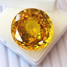 Welcome To, MAKKAHGEMS Amazing Yellow Topaz Round Shape Gemstone Excellent Cut Top Quality Pendant Size Gemstone Size-25x25x13MM Carat-105.35 and(extra gift) Type Of Gemstone  :  Yellow Topaz Gemstone Gemstone   :    Yellow Topaz Total Carat  :  105.35 Length  : 25MM Width  :   25MM Depth  :  13MM Shape  :  Round Shape Cut Grade : Excellent Handling Time : 1-2 Working Days Natural / Lab Created : Lab Created Thankyou For Visit My Shop Polished Yellow Topaz Round Ring, Luxury Yellow Round Gemstones, Yellow Multi-stone Round Gemstones, Faceted Yellow Citrine Gemstones, Yellow Gold Multi-stone Oval Cabochon Gemstones, Cut Top, Types Of Gemstones, Topaz Gemstone, Round Shape