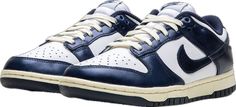 Nike Dunk Low Vintage Navy, Nike Shoes Blue, Nike Low Tops, Navy Sneakers, Vintage Sneakers, Stadium Goods, Navy Shoes, University Blue, Blue Sneakers