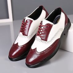 Category:Oxfords; Upper Materials:Leather; Embellishment:Splicing; Season:Spring,Fall; Gender:Men's; Size Suggestion:standard size, select your usual size; Activity:Walking; Toe Shape:Round Toe; Style:Casual; Outsole Materials:Rubber; Occasion:Xmas,Christmas,Daily; Closure Type:Lace-up; Function:Comfortable; Pattern:Solid Colored; Listing Date:10/11/2023; 2024 Trends:Dress Shoes,Derby Shoes; Foot Length:null; Foot Width:null; Size chart date source:Provided by Supplier.; US Size:null; UK Size:14 Red Lace-up Dress Shoes For Semi-formal Occasions, Casual Wingtip Oxfords For Party, Red Lace-up Oxfords For Semi-formal Occasions, Casual Brogue Oxfords For Parties, Casual Oxfords With Brogue Detailing For Party, Casual Party Oxfords With Brogue Detailing, Red Wingtip Oxfords For Office, Red Wingtip Leather Shoes For Work, Red Formal Dress Shoes For Fall