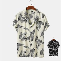 Season:Summer; Fabric:100% Cotton; Sleeve Length:Short Sleeve; Look After Me:Washable,Wet and Dry,Machine wash; Gender:Men's; Style:Hawaiian,Casual; Tops Type:Shirt; Occasion:Outdoor,Daily; Fit Type:Regular Fit; Pattern:Floral; Design:Button-Down; Neckline:Turndown; Special Size:Normal; Front page:FF; Listing Date:01/04/2021; Production mode:External procurement; Bust:; Length:; Neck:null; Shoulder Width:null; Sleeve:; Print Type:Other Prints Printed Shirt For Vacation With Casual Collar, Casual Collar Camp Shirt For Vacation, Summer Camp Shirt With Palm Tree Print And Collar, Collared Camp Shirt With Palm Tree Print For Summer, Vacation Printed Tops With Casual Collar, Summer Collared Camp Shirt With Palm Tree Print, Printed Camp Collar Shirt For Beach Season, Black Collared Shirt For Summer, Black Collared Summer Shirt