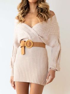 Features: Cable-knit Includes: Belt not included Stretch: Slightly stretchy Material composition: 100% polyester Care instructions: Machine wash cold. Tumble dry low. Imported Product measurements: S: front length 31.6 in, sleeve length 17.2 in, bust 32.8 inM: front length 32 in, sleeve length 17.2 in, bust 33.2 inL: front length 32.4 in, sleeve length 17.6 in, bust 33.5 in Commuter Dress, Twist Medium, Plunging Neckline Dress, Types Of Braids, Dress Autumn, Mini Dresses For Women, Long Sleeve Sweater Dress, Mini Sweater Dress, Knit Mini Dress