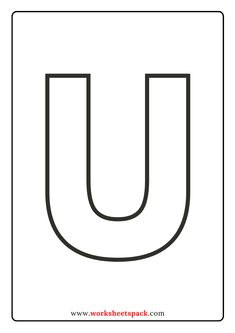 the letter u is shown in black and white