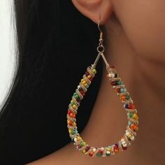 Brand New Boutique Item- Multiple Color Beaded & Wraped With Gold Tones. Large Oval Hoop Earrings 3 Inches Long By 1.3/4 Wide. So Colorful They Go With Everything. Review Photos To Verify Style. Note: All Boutique Labeled Items Are Brand New Retail Priced Below Manufacturer Sugested Retail Price - They Are Not Resale. Thank You For Visiting My Boutique & Closet. Thank You For Shopping My Closet & Boutique. Due To Poshmark Fees Of $2.95 On Items At $15 & Below. All Items At $10 Or Less,. Are Final Sale Priced. However, You Can Bundle With At Least One Other Sale Item . Thank You For Understanding. Have A Wonderful Week Trendy Beaded Earrings For The Beach, Bohemian Hoop Earrings For Summer Parties, Multicolor Beaded Chain Earrings For Parties, Elegant Multicolor Beaded Hoop Earrings, Gift Hoop Beaded Earrings, Trendy Beaded Earrings With Ear Wire, Rainbow Hoop Beaded Earrings, Casual Hoop Earrings For Beach, Casual Hoop Earrings For The Beach