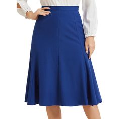 This elegant skirt will be your favorite outfit for work office, wedding, cocktail, party, graduation, or vacation. The elegant midi skirt is perfect with stylish heels, flats, and any style of top or shirt. Suit for spring/summer/autumn and many occasions, such as work, parties, and meetings. Styled with the blouse, sweater, blazer, sandals, or high heels as your chic look. Fitted Midi Skirt Solid Color, Non-stretch Elegant Flared Skirt, Elegant Non-stretch Flared Skirt, Elegant Non-stretch Skirt For Office, Elegant Non-stretch Office Skirt, Elegant Workwear Skirt Solid Color, Elegant Workwear Skirt In Solid Color, Elegant Workwear Solid Color Skirt, Non-stretch Lined Office Skirt