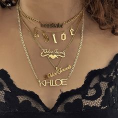 BESTSELLERS! Design your own one-of-a-kind necklace with your name or a special word! Available in 18K Gold or Silver plated. 100% hypoallergenic for all types of skin. Tarnish-free forever. Waterproof. ✨ Custom orders ship within 7-10 days — they're SO worth the wait. ✨Please allow 3-7 business days after shipping for delivery!All custom & sale items are final sale. Trendy Customizable Nameplate Jewelry, Trendy Personalized Gold Name Necklace, Trendy Gold Custom Name Necklace, Trendy Custom Name Gold Necklace, Trendy Customized Nameplate Jewelry, Customized Trendy Nameplate Jewelry, Trendy Customizable Jewelry For Anniversary, Trendy Gold Name Necklace For Personalized Gift, Trendy Gold Jewelry With Name Detail