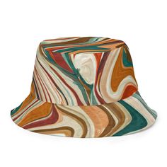 Reversible Bucket Hat Marble Print 17163 Reversible Flat Brim Bucket Hat For Outdoor, Reversible Outdoor Bucket Hat With Flat Brim, Reversible Brown Bucket Hat, Brown Reversible Bucket Hat, Brown Reversible Bucket Hat With Curved Brim, Adjustable Multicolor Reversible Hat, Reversible Multicolor Bucket Hat, Multicolor Reversible Hats For Outdoor, Adjustable Reversible Multicolor Bucket Hat