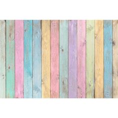 multicolored wood planks are painted in pastel colors on a white background