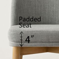 a chair with the seat width marked out